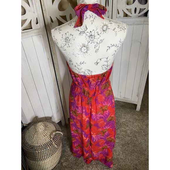 Victoria’s Secret Halter Wrap Dress Red Cheetah Leopard Y2K Size Medium - Picture 2 of 6